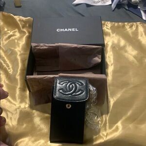 Rare CHANEL Black Caviar Cigarette Case Pouch